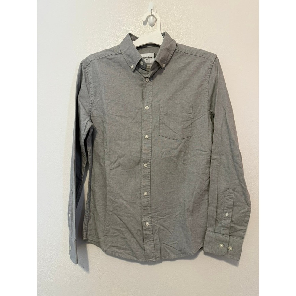 Goodfellow & Co Mens Slim Fit Every Day Oxford Shirt Gray Long Sleeve NWT S